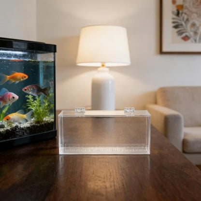 Acclimation Box for Saltwater Fish: Shrimp Breeding Box - Clear Acrylic Fish Isolation Breeding Tank - 9.84x3.78in Aquarium Incubator for Baby Clownfish Guppy - size: 25.00X9.60X5.10CM