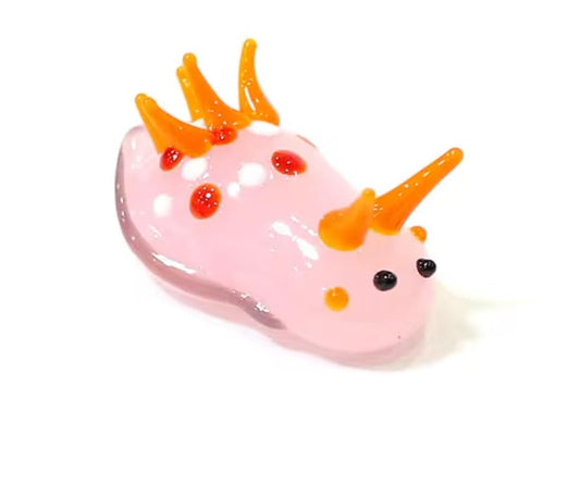 1pcs Mini Marine Glass Aquarium Decor Statue Aplysia Sealife Animal Ornament,2 X 3cm - color: Pink