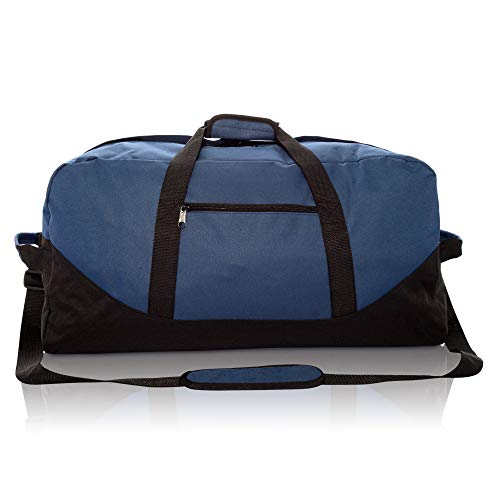 DALIX 25" Big Adventure Large Gym Sports Duffle Bag (Black Grey Navy Blue Red Camo) - color: Navy Blue