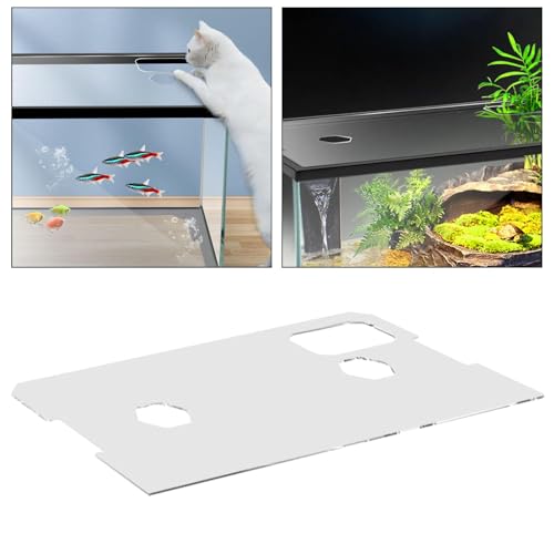 Clear Aquarium Cover for Aquariums Without Center Supports, Aquarium Top Cover with Feeding Holes, 400x230x4mm