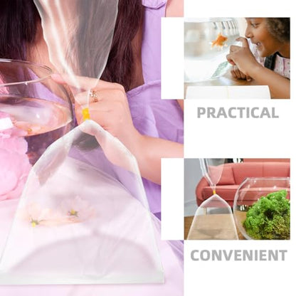 NUOBESTY 50pcs Leakproof Plastic Fish Shipping Bags 24x48cm Ornamental Live Fish Transport Packaging with Oxygen Permeable Material for Aquarium