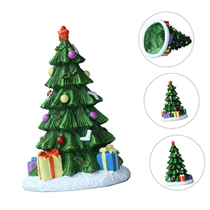 Fish Tank Christmas Decoration - Reptile Aquarium Tree Decor - Turtle Accessories for Tank - Table Resin Desktop