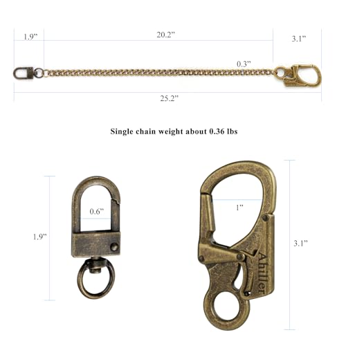 Ahiller Heavy Duty Key Wallet Chains for Men Biker - color: Bronze-bk-2p