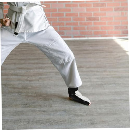 BESPORTBLE Taekwondo Double-Layer Reinforcement and Ventilated Design Foot Protector 1 Pair White Pu Sparring Gear Lightweight and Comfortable for Kickboxing Sessions and MMA Sparring Drills