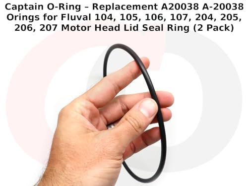 Captain O-Ring – Replacement A20038 A-20038 Orings for Fluval 104, 105, 106, 107, 204, 205, 206, 207 Motor Head Lid Seal Ring (2 Pack)