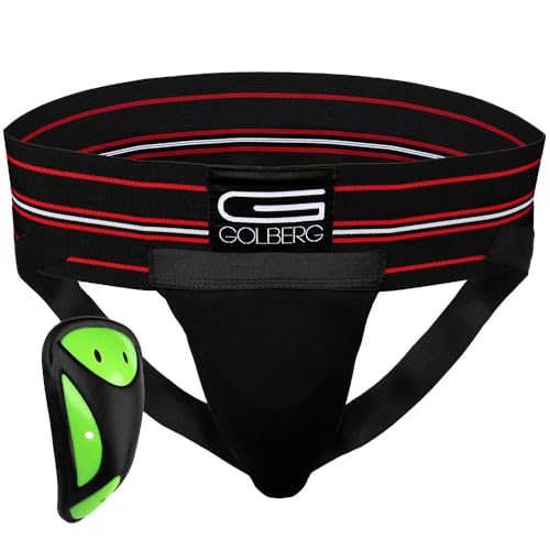 Golberg Men's Jockstrap with Cup Multipacks – Multiple Colors and Size Options of X-Small, Small, Medium, Large, and X-Large - color: Black, size: Small x 5 Pack