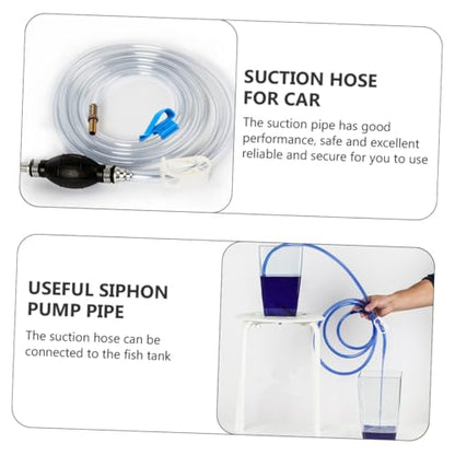 Manual Suction Hose Set for Car with Siphon Pump, Vehicle Guide Oil Tube and Water Suction, Portable Hand Pump for Fuel, Water Transfer, and Aquarium Use