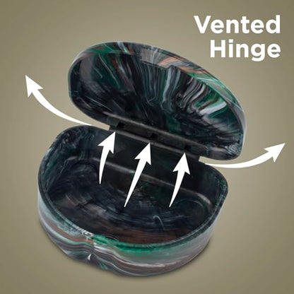 Practicon Marble Retainer Cases, Orthodontic Aligner Case, Mouth Guard Holder (3 Pack) (Camo) - color: Camo