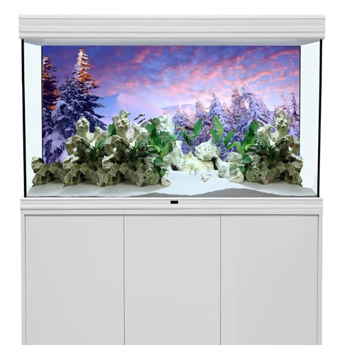 YongFoto Fish Tank Background - 24x16 inch Winter Snow Scene Aquarium Backdrop for Reptile Terrarium & Bearded Dragon Habitat - color: Purple 1, size: 24x16in/60x40cm