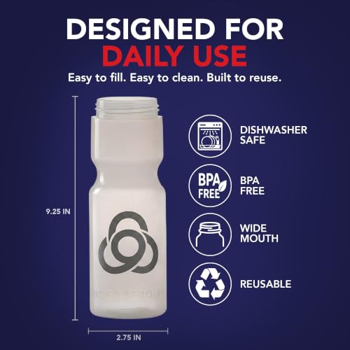50 Strong | Custom Water Bottles, 24-Pack, 22 oz, Personalized, Logo Ready - color: Custom