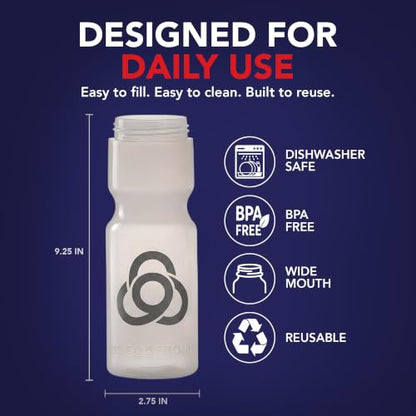 50 Strong | Custom Water Bottles, 24-Pack, 22 oz, Personalized, Logo Ready - color: Custom