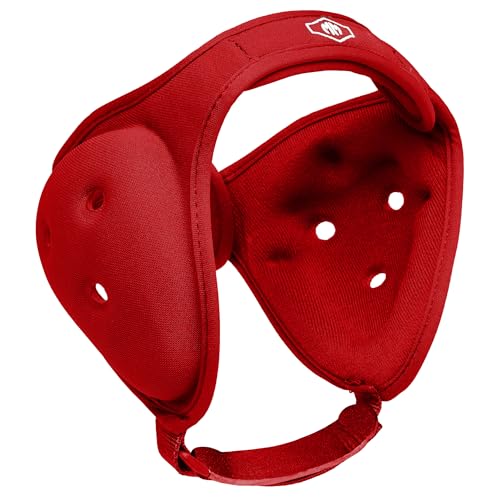 Matman Dynasty Wrestling Headgear & Protective Ear Guards for BJJ & MMA - color: Red, size: Youth