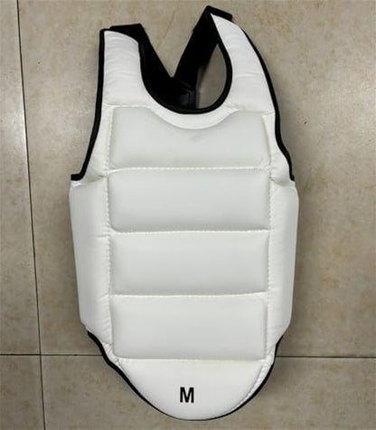 Reversible Karate Sparring Chest Guard, Taekwondo Boxing MMA Martial Arts Muay Thai Kickboxing Training Body Protector - color: Black/White, size: X-Small