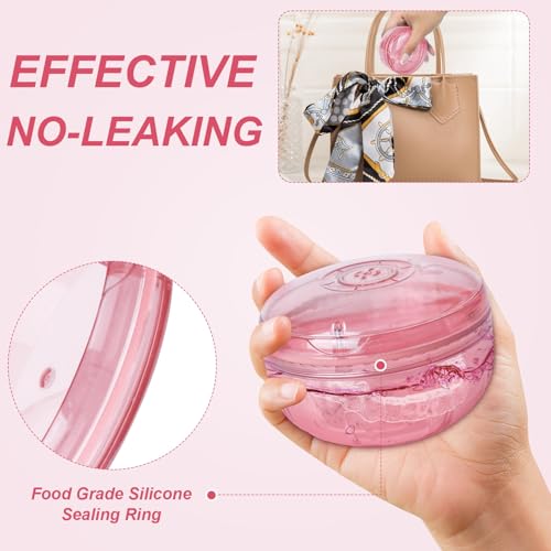 Retainer Cleaner Case,Double Layer Denture Cup for Soaking - color: Pink