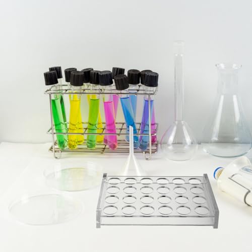 PRETYZOOM Acrylic Test Tube Holder Stand Slots Lab Tube Rack Holder for Chemistry