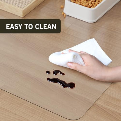 2x3ft Clear PVC Floor Mat, 2mm Thick Waterproof Protective Mat for Hard Floors, Under Refrigerator, Pet Bowls, or Appliances – Cuttable, Easy to Clean - size: 2' x 3' (Rectangular)