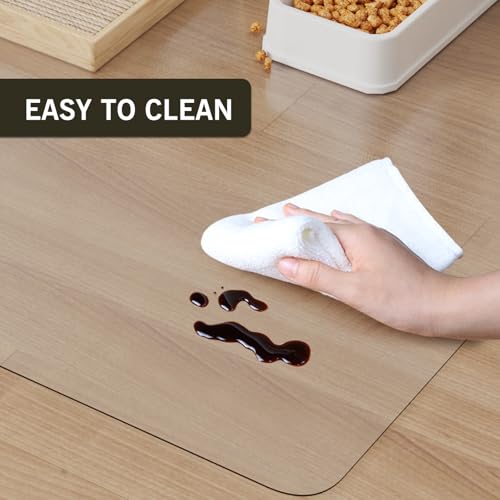 3x4ft Clear PVC Floor Mat, 2mm Thick Waterproof Protective Mat for Hard Floors, Under Refrigerator, Pet Bowls, or Appliances – Cuttable, Easy to Clean - size: 3' x 4' (Rectangular)
