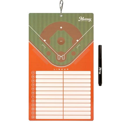 Murray Sporting Goods Baseball Team Colors Dry Erase Coaches Clipboard - style: Orange