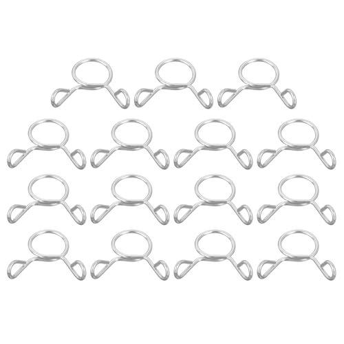uxcell 15 Pcs Fuel Line Hose Tubing Spring Clips, 8.5mm Inner Dia 304 Stainless Steel Water Pipe Spring Clip Clamps for Motorcycle Scooter ATV