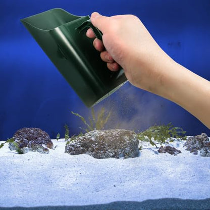 LALAFINA Multifunctional Fish Tank Cleaning Shovel with Water-Permeable Barrel, Plastic Aquarium Gravel Scooper for Sediment and Aquatic Plant Substrate Maintenance