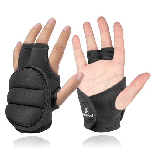 ProsourceFit Weighted Gloves Set, 2 lb Pair / 1 lb Each, Neoprene Hand Weights for Walking, Cardio, Aerobics, Boxing, Toning, and Sculpting - color: Black