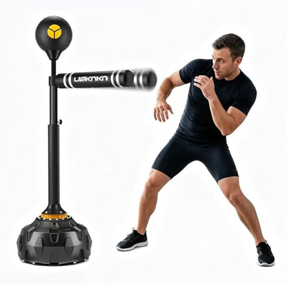 Freestanding Reflex Bag,360° Punching Bag Spinning Bar with Stand,Height Adjustable for Boxing Speed Trainer- for Adults & Teenagers.