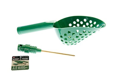 SE 14-Inch Green Sand Scoop with Brass Probe for Gold Panning and Metal Detecting - 2-in-1 Design with 4-1/8 Inch Probe - GP3-SS23GG