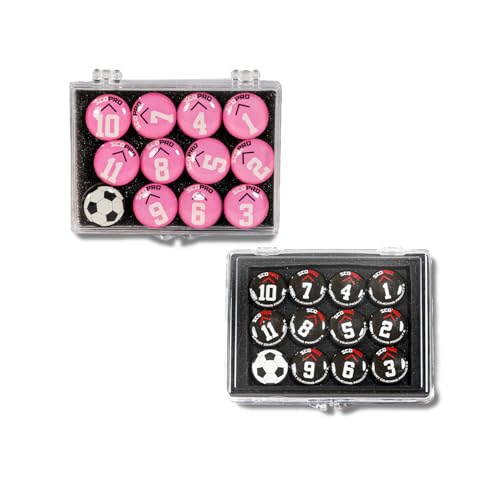 SCOPRO Soccer Coaching Magnets, Numbered Magnetic Player Markers for Soccer Coaching Board and Dry Erase Board Training, Set of 2, Pink & Black - color: 0.75" Pink & Black