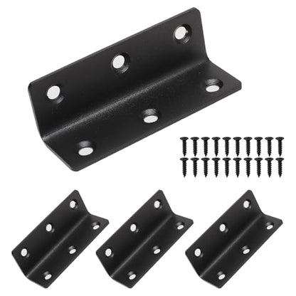 L Bracket, Heavy Duty Corner Brace, 4 Pack 3.2" Metal Shelf Bracket Angle Bracket for Shelves, Black Metal Braces for Wood Furniture - size: 3.2 Inch, style: Black 4 Pack