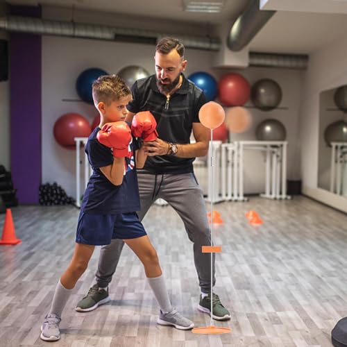 Boxing Reflex Ball Punching Bag Stand Reflex Trainer Hand-Eye Coordination | Standalone for Kids Adults Teens Home Gym Boxing Training Speed Cardio Fitness Workout Dexterity Exercise Equipment - size: 110cm