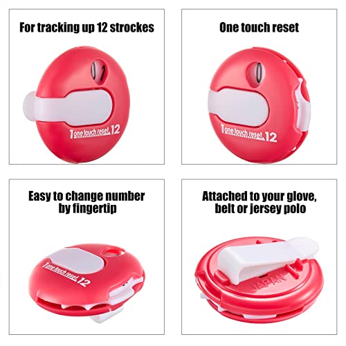 3 Pcs Golf Stroke Counter 1.2" Clip - color: Pink, White, Black