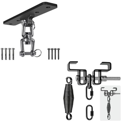 Dolibest Heavy Bag Hanger Bundle: Wall Ceiling Mount Hook with 360° Rotation & Heavy Duty I-Beam Hanger for Boxing, Muay Thai Training, and More (600 LB Capacity)