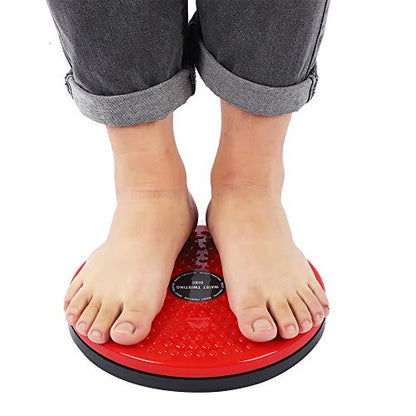 Twisting Waist Disc, Bodytwister Ankle Body Aerobic Exercise Foot Exercise Fitness Magnet Balance Rotating Board - color: Red