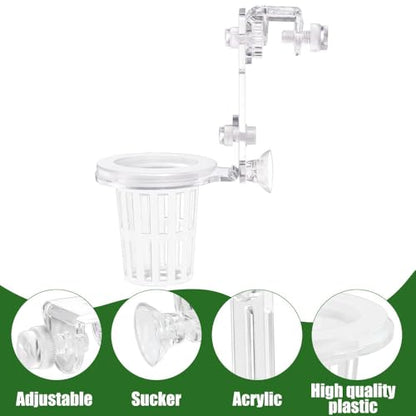 Sturdy Aquarium Plant Holder, Acrylic Adjustable Clear Aquarium Plant Holder Premium Aquarium Planter Cups for Aquarium Aquascape Cultivation Decoration