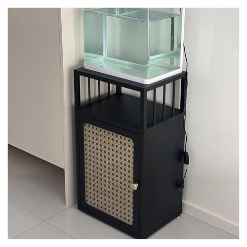 Fish Tank Stand,Adjustable Metal Terrarium Stand For Fish Tanks 10-55 Gallon With Storage Cabinet, 70CM Tall Aquarium Rack For Home & Office(Black - Lxw,45x25cm) - color: Black - Lxw, size: 45x25cm