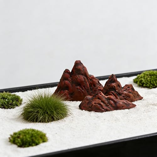 Aquarium Mountain Ornament: Miniature Ceramic Mountain View Decor Rockery Landscape Garden Accessories Fish Tank Decorations for Home Office Display