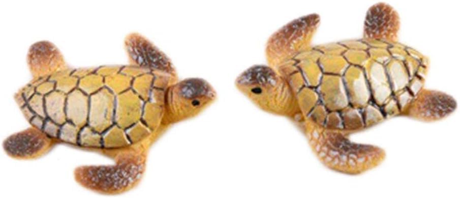 Jowxsx 2Pcs Micro Landscape Mini Turtle Resin Miniature Figurines Ornament for Aquarium Garden Bonsai Home DIY Decoration