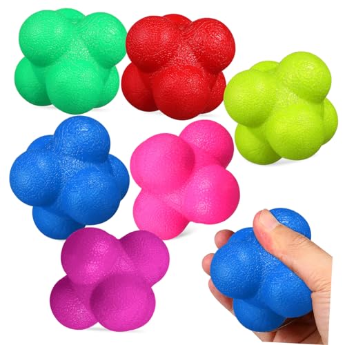 POPETPOP Hexagonal Agility Balls 6 Pcs TPR for Goalkeeper Training