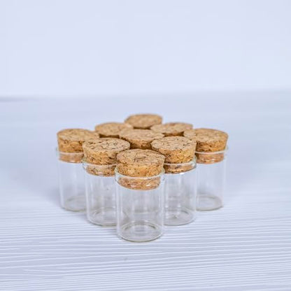 6 Pcs Empty Transparent Test Tube Glass Bottle Vials With Cork Stopper, Clear Glass Bottles Jars for Wedding Favors Art Crafts DIY (22x30x17mm 0.17 OZ)