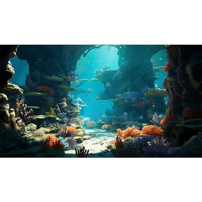 Aquarium Background Underwater World Coral Reef and Tropical Fish Terrarium Backdrop Undersea Landscape Tank Background Wallpaper Poster Reptile Habitat Backdrop Vinyl 30x18in
