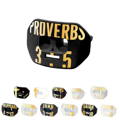 O Shield Vortex Graphic Football Mouth Guard, Proverbs 3:5 Black - color: Proverbs 3:5 Black
