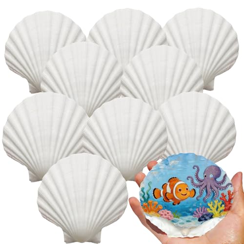 40pcs 4-5 Inch Large Scallop Shells for Crafts,Natural White Sea Shells for Hand Painting, DIY Home Decor, Family Crafting Projects, Decoupage & Gift Ideas