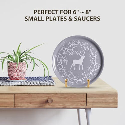 Plate Holder Easel Display Stand - Metal Plate Stands for Display - Tabletop Picture Stand - Gold Iron Easels for Display Pictures | Photo Frames | Book | Decorative Plates | Plaque - size: 3 inch-2