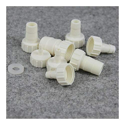 10pcs G1/2 Female Thread To 4~20mm PE Straight Connectors Drip Irrigation Aquarium Fish Tank Air Pump Hose Joints and Silicone Gasket (Color : With Silicone Gasket, Size : G1l2x6mm)