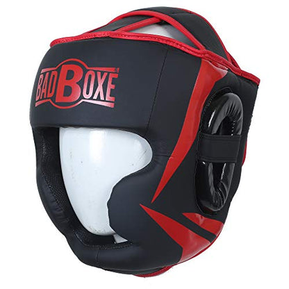 Boxing Head Guard Muay Thai MMA Sparring Headgear… (Black/RED, Small/Medium)