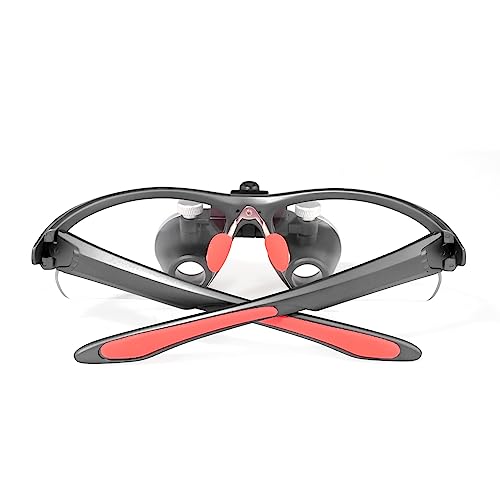 3.5x420MM Angle Adjustable Binocular Loupes Magnifier Glasses Loupes with Cloth Case (Black) - color: Black