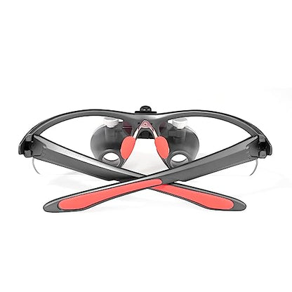 3.5x420MM Angle Adjustable Binocular Loupes Magnifier Glasses Loupes with Cloth Case (Black) - color: Black