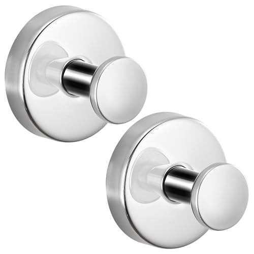 Suction Cup Hooks for Shower,Stainless Steel Towel Hooks No Drill - color: Polished Chrome