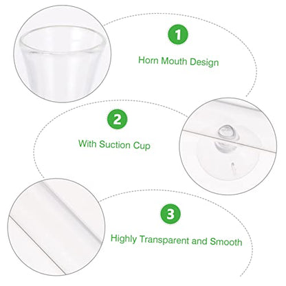 Kisangel 1set Glass Shrimp Feeder Dish Aquarium Container for Fish and Shrimp Easy to Clean Leak Design for Aquariums