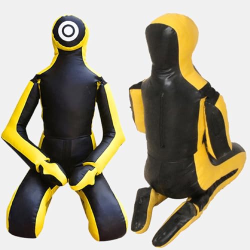MMA Training Dummy for Grappling and Boxing, Unfilled Practice Tool, Yellow 68.8 inch